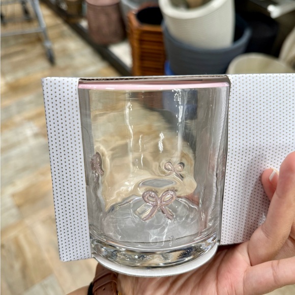 cupcakes & cashmere Other - Clear Glasses with Pink Bows Cupcakes and Cashmere